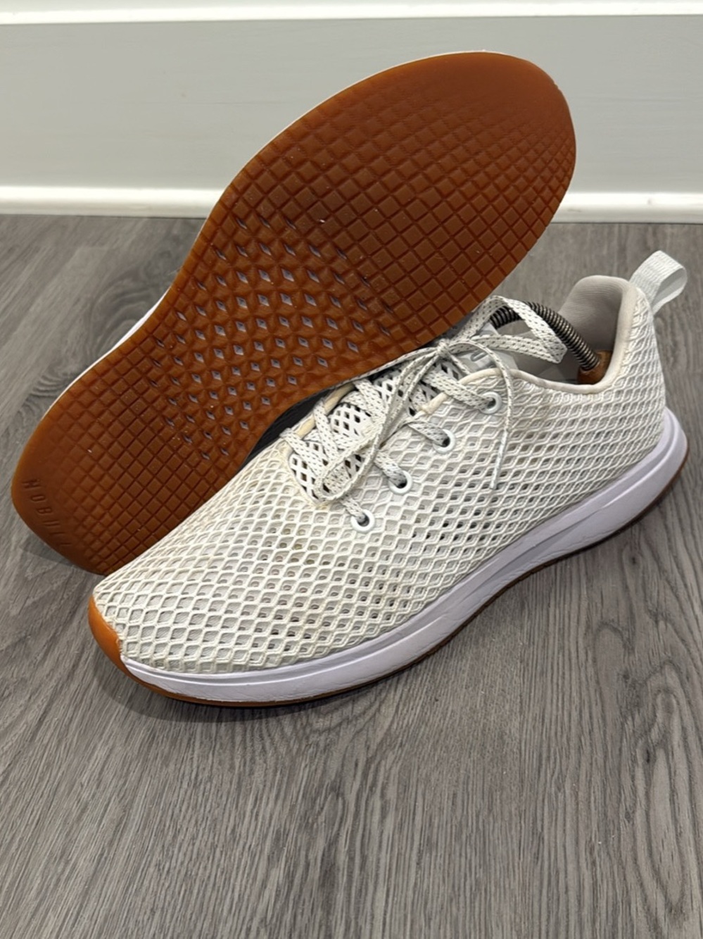 NOBULL White Mesh Sneakers with Gum Outsole size 10.5